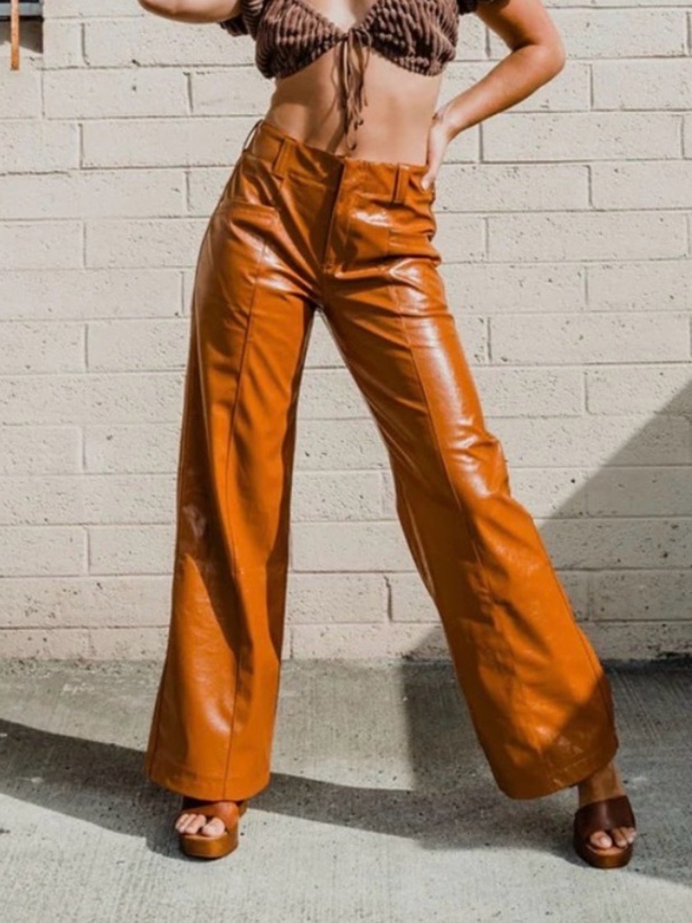 Free People NWOT Star Crossed Lovers Faux Leather Pants